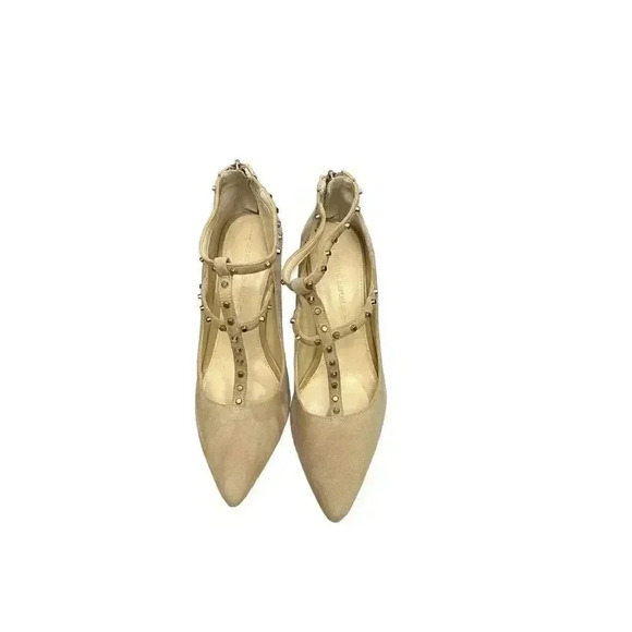 Banana Republic Women's Adela Tan Suede Studded Pointed Toe Heels Size 8.5 - Picture 4 of 12